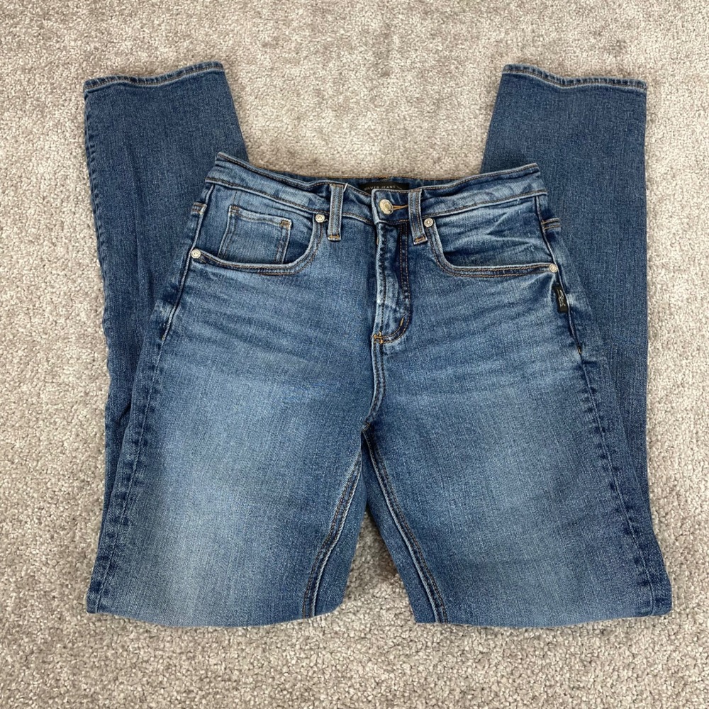 Silver Jeans Womens 26x30 Beau Mid Rise Slim Leg Medium Wash (Size Tag 24x28)